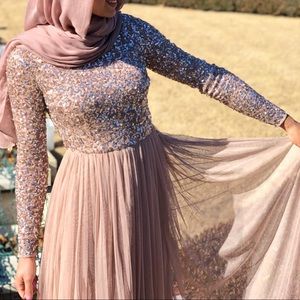 Sequin blush gown